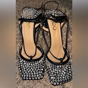 Vena black and diamond heels